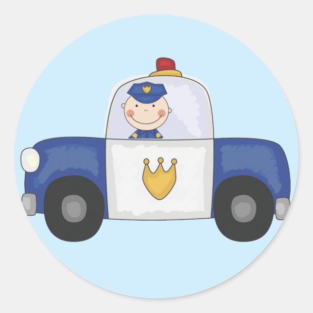 Sticker Rond T-shirts et cadeaux de croisière de police (Devant)