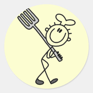 Sticker Rond T-shirts et cadeaux de cuisinier bonhomme allumett
