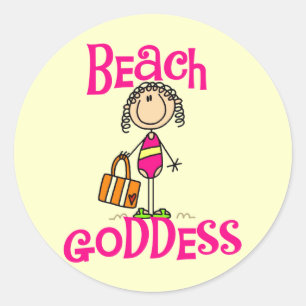 Sticker Rond T-shirts et cadeaux de Déesse de la Plage