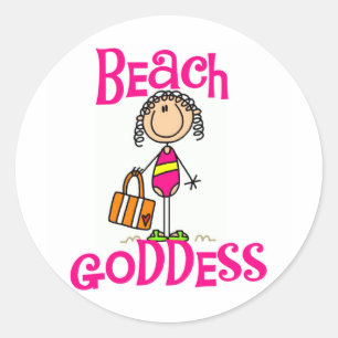 Sticker Rond T-shirts et Cadeaux de Déesse de la Plage
