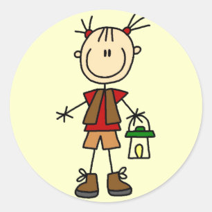 Sticker Rond T-shirts et Cadeaux de Fille de Camping avec Lante