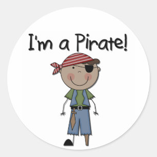 Sticker Rond T-shirts et cadeaux de garçon de pirate