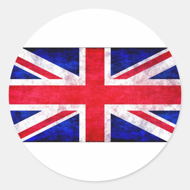 Sticker Rond T-shirts et cadeaux de grunge Union Jack (Devant)