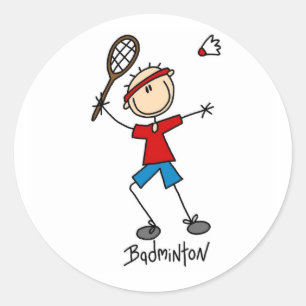 Sticker Rond T-shirts et cadeaux de joueur de badminton
