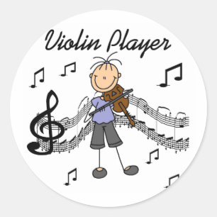 Sticker Rond T-shirts et cadeaux de joueur de violon de fille