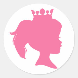 Sticker Rond T-shirts et cadeaux de la princesse Silhouette ros