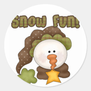 Sticker Rond T-shirts et cadeaux de l'amusement un de neige