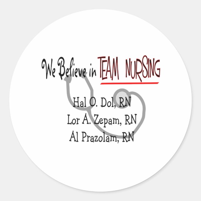 Sticker Rond T-shirts et cadeaux de l'infirmière (Devant)