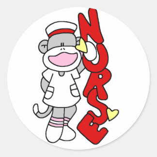 Sticker Rond T-shirts et cadeaux de l'infirmière singe de choc