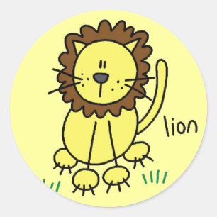 Sticker Rond T-shirts et cadeaux de lion en figurine bâton