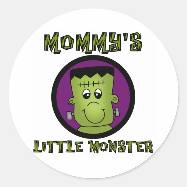 Sticker Rond T-shirts et cadeaux de maman Little Monster (Devant)