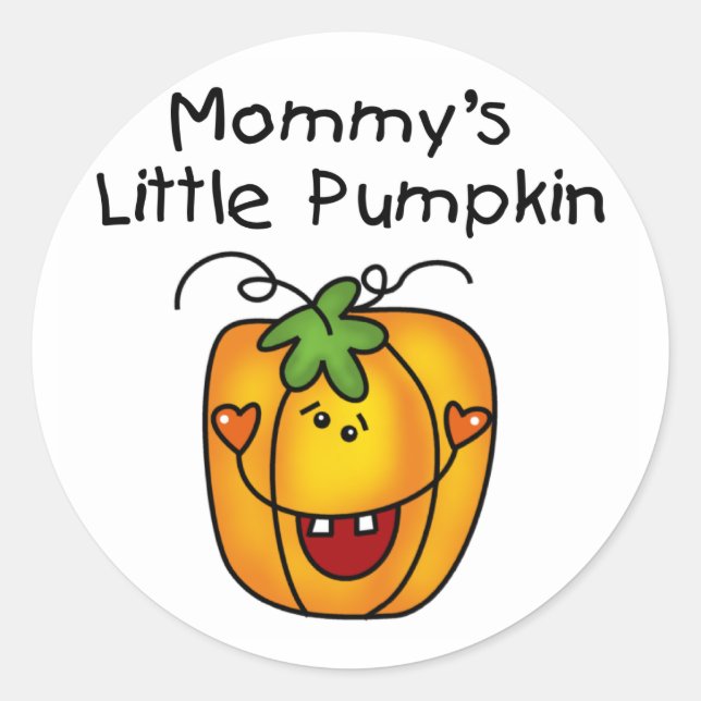Sticker Rond T-shirts et cadeaux de Maman's Little Citrouille (Devant)