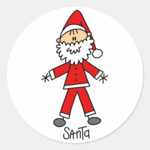 Sticker Rond T-shirts et cadeaux de Père Noël en bonhomme allum