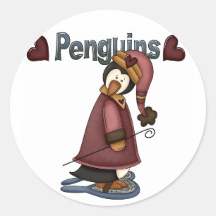 Sticker Rond T-shirts et cadeaux de pingouin de raquette