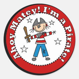 Sticker Rond T-shirts et cadeaux de pirates