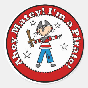Sticker Rond T-shirts et cadeaux de pirates