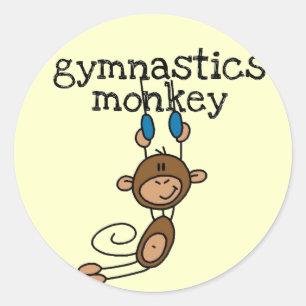 Sticker Rond T-shirts et cadeaux de singe de gymnastique
