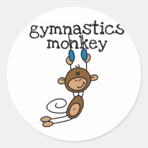 Sticker Rond T-shirts et cadeaux de singe de gymnastique