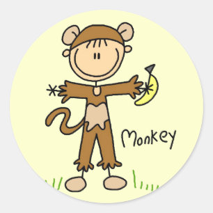 Sticker Rond T-shirts et cadeaux de singe déguisé