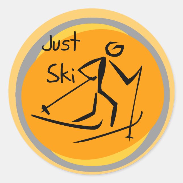 Sticker Rond T-shirts et cadeaux de ski (Devant)