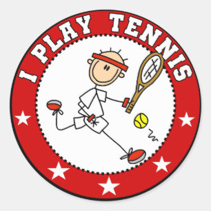 Sticker Rond T-shirts et cadeaux de tennis de jeu d'I des