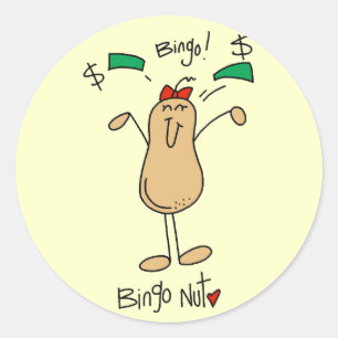 Sticker Rond T-shirts et cadeaux d'écrou de bingo-test