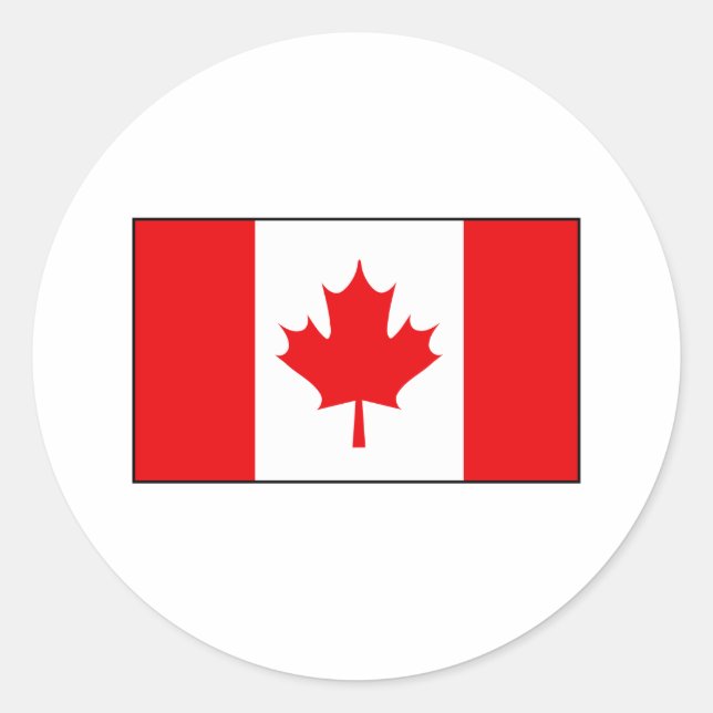 Sticker Rond T-shirts et cadeaux du drapeau canadien (Devant)