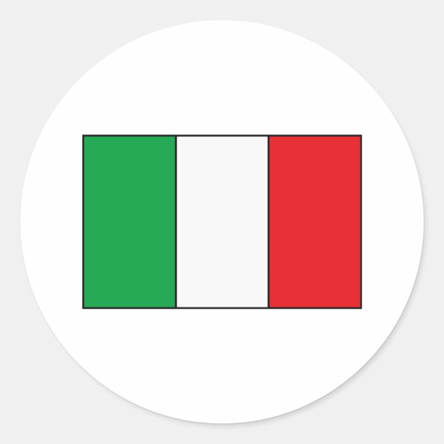 Sticker Rond T-shirts et cadeaux du Drapeau italien (Devant)