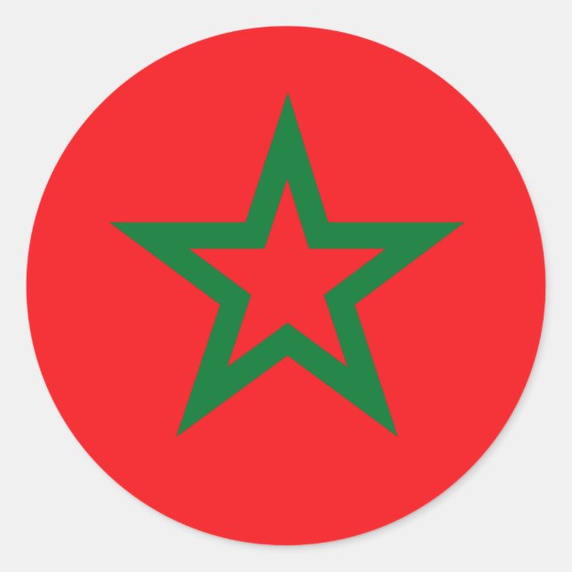 Sticker Rond T-shirts et cadeaux du drapeau marocain (Devant)