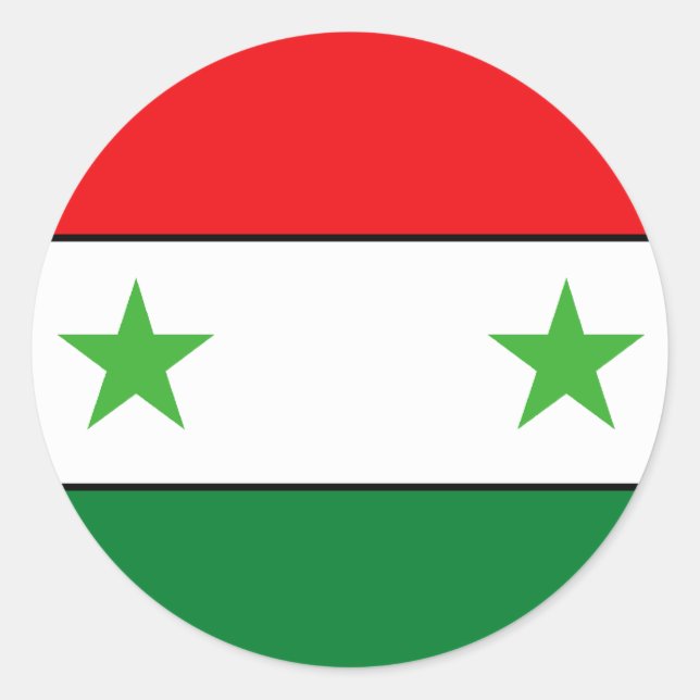 Sticker Rond T-shirts et cadeaux du Drapeau syrien (Devant)