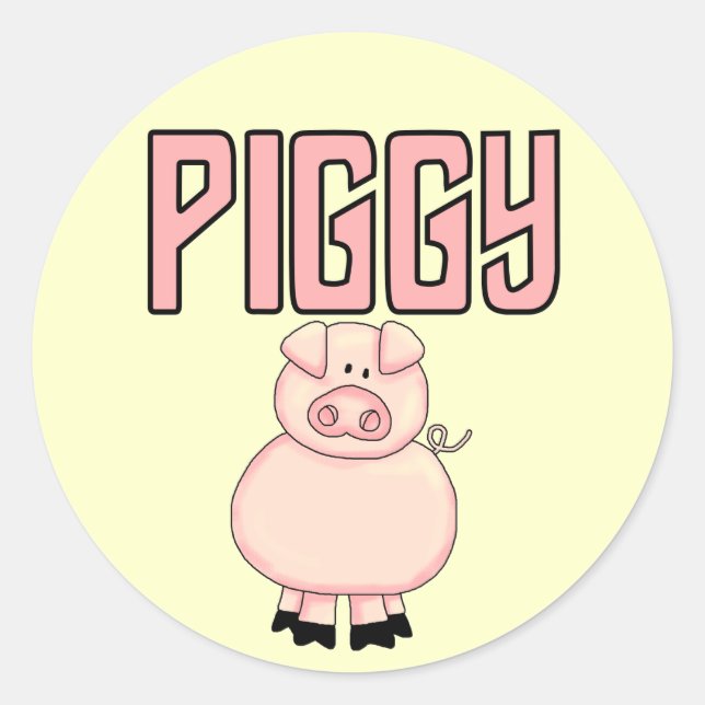 Sticker Rond T-shirts et cadeaux en piggy (Devant)