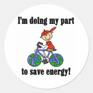 Sticker Rond T-shirts et Cadeaux Environnementaux Économiseurs
