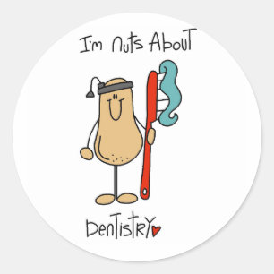 Sticker Rond T-shirts et Cadeaux Fous de Dentisterie