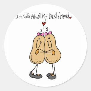 Sticker Rond T-shirts et Cadeaux Fous de Ma Meilleure Amie