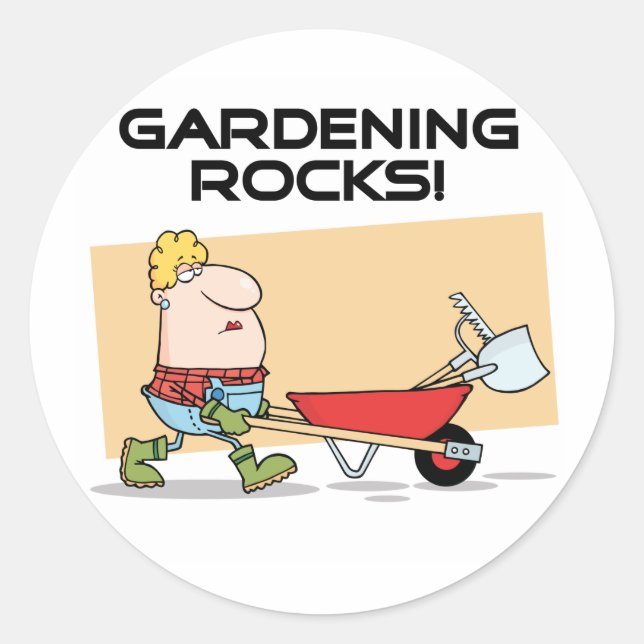Sticker Rond T-shirts et cadeaux Gardening Rocks (Devant)