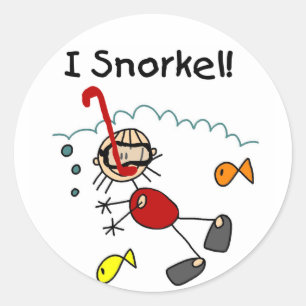 Sticker Rond T-shirts et cadeaux Girl I Snorkel