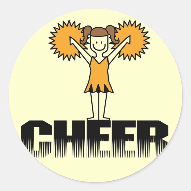 Sticker Rond T-shirts et cadeaux Gold Cheerleader (Devant)