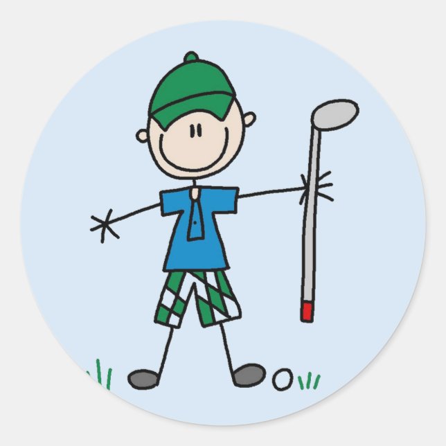Sticker Rond T-shirts et cadeaux Golfer (Devant)