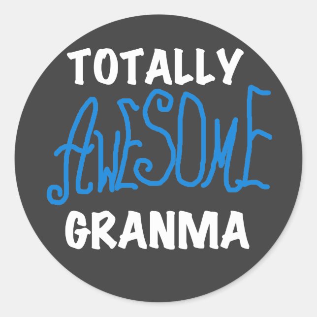 Sticker Rond T-shirts et cadeaux Granma Blue absolument géniaux (Devant)