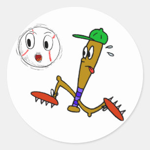 Sticker Rond T-shirts et cadeaux humoristiques de base-ball
