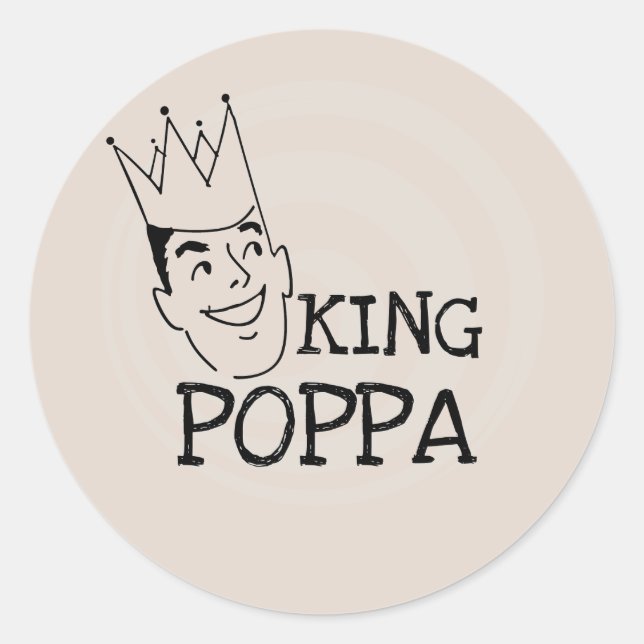 Sticker Rond T-shirts et cadeaux King Poppa (Devant)
