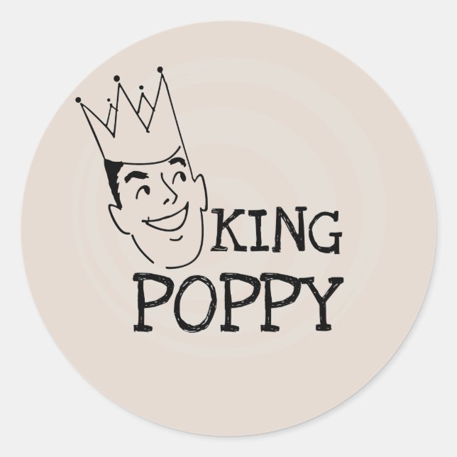 Sticker Rond T-shirts et cadeaux King Poppy (Devant)