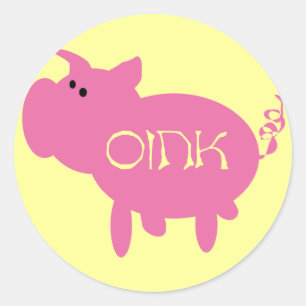 Sticker Rond T-shirts et cadeaux krouik-krouik roses de porc