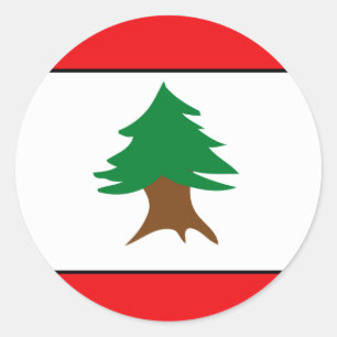 Sticker Rond T-shirts et cadeaux libanais de drapeau