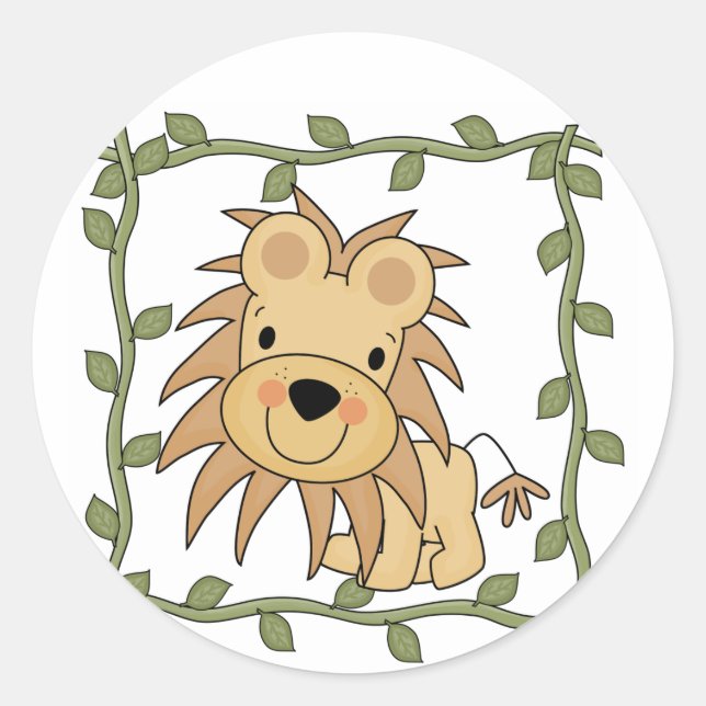 Sticker Rond T-shirts et cadeaux Lion pour bébé (Devant)