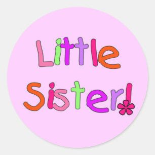 Sticker Rond T-shirts et cadeaux Little Sister