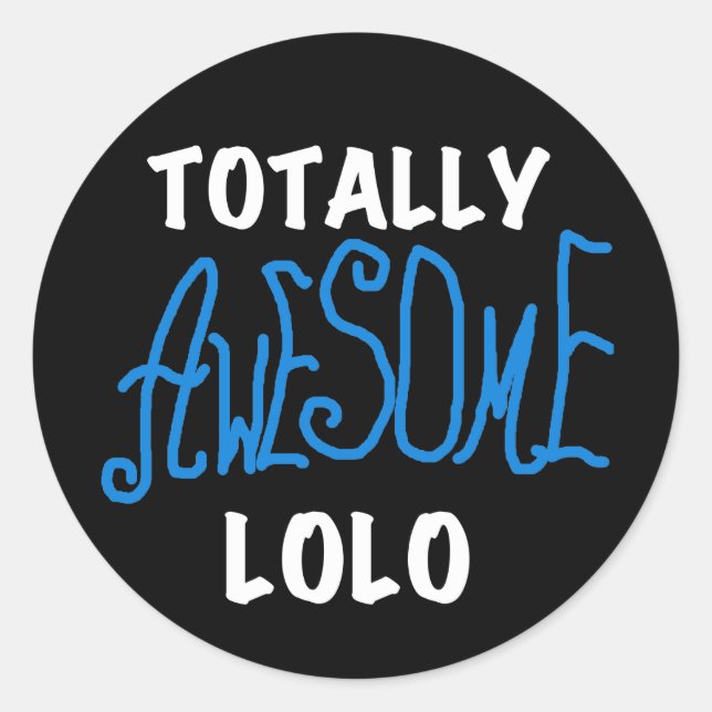 Sticker Rond T-shirts et cadeaux Lolo bleu absolument géniaux (Devant)