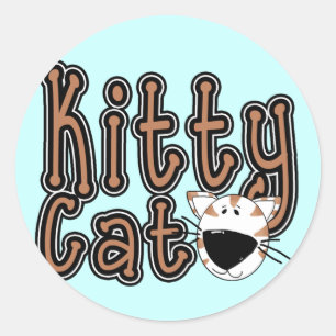 Sticker Rond T-shirts et cadeaux mignons de chat de Kitty