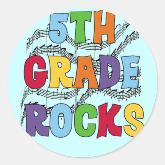 Sticker Rond T-shirts et cadeaux Multicolor 5th Grade Rocks