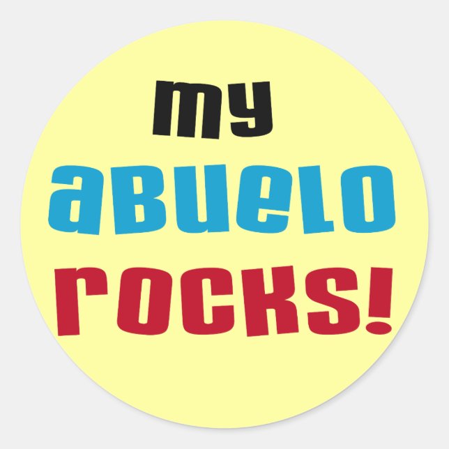 Sticker Rond T-shirts et cadeaux My Abuelo Rocks (Devant)
